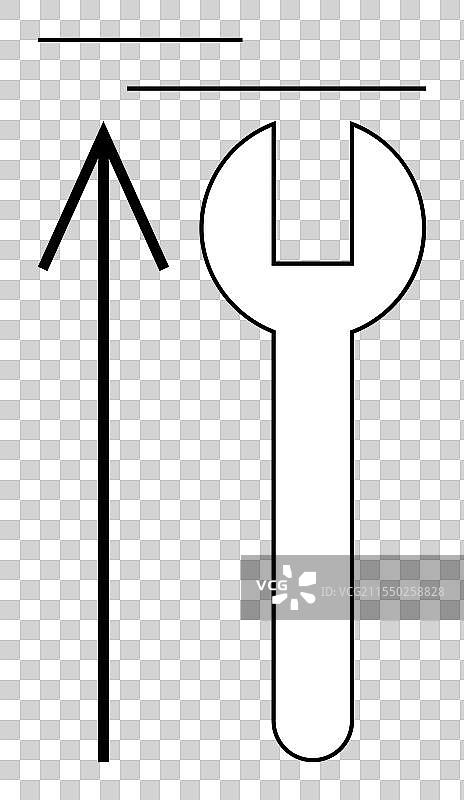 扳手和箭头象征着成长图片素材