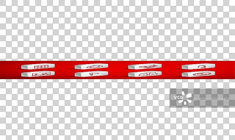 设置线条禁止钓鱼救生圈潜水面罩和图片素材