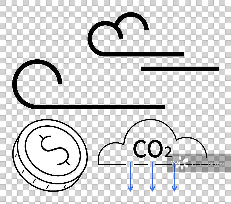 碳排放的经济影响象征着图片素材