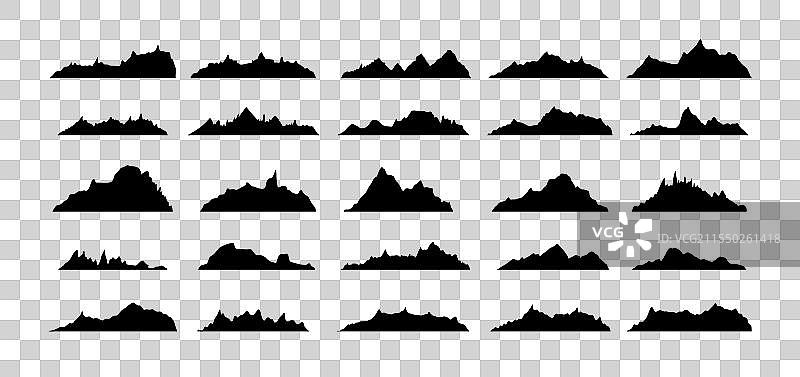 山脊峰轮廓平面风格图片素材