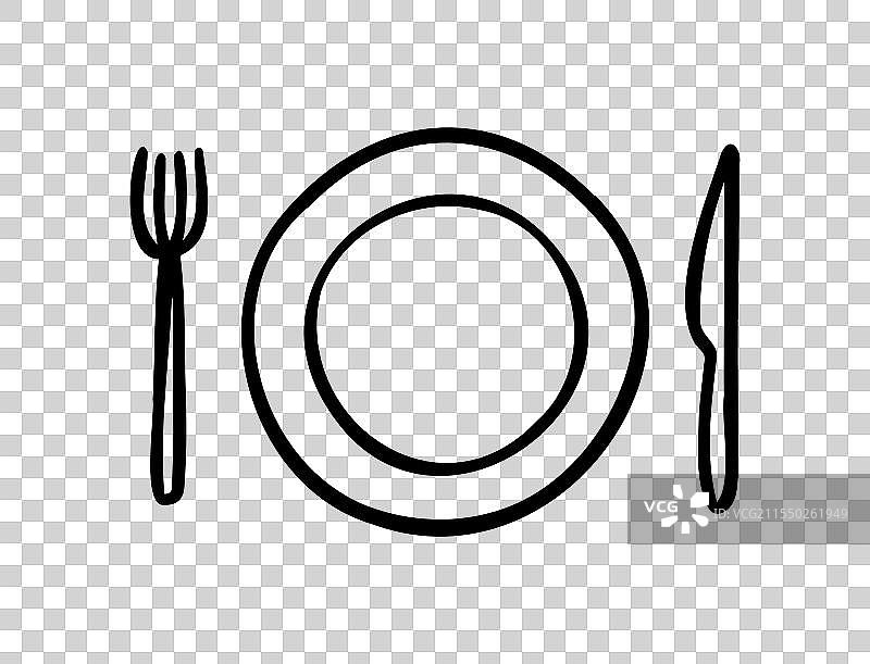 刀、叉和盘子的轮廓桌面设置图片素材