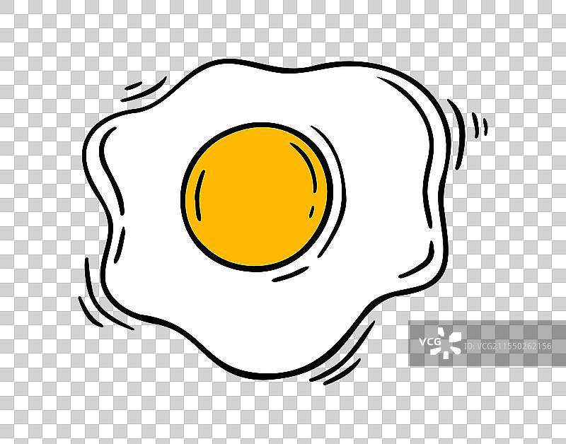 煎蛋涂鸦线条煎蛋图片素材