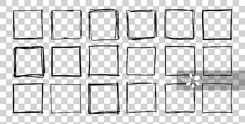 手绘方框涂鸦线条方框图片素材