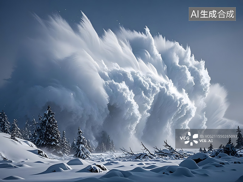 【AI数字艺术】雪崩图片素材
