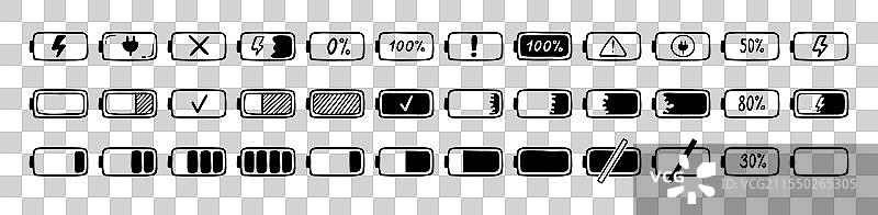 手机电池涂鸦手绘系列合集图片素材