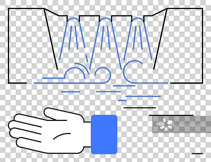 手掌与水流象征着复苏与更新图片素材