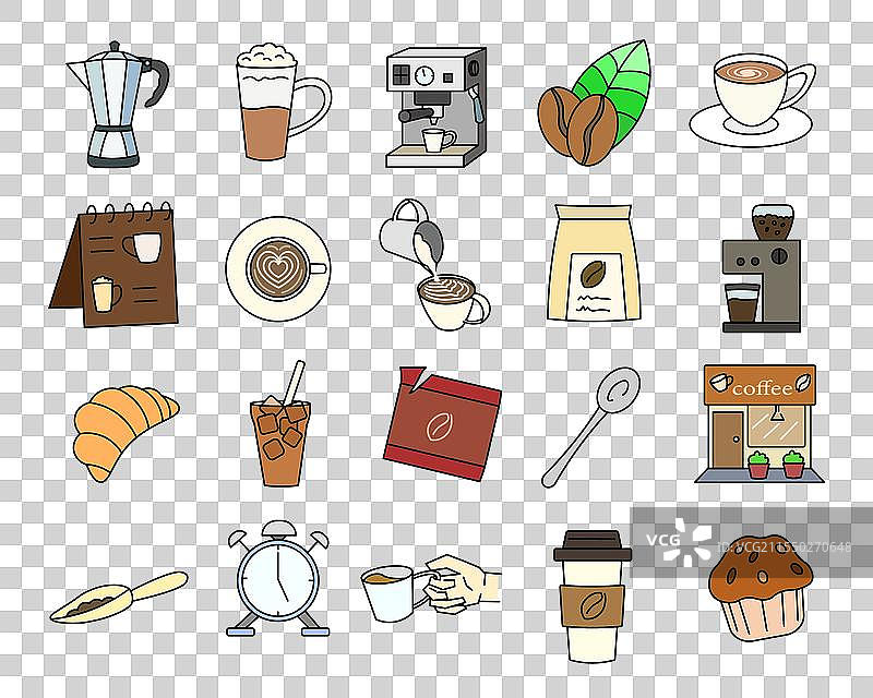 咖啡和咖啡馆图标图片素材