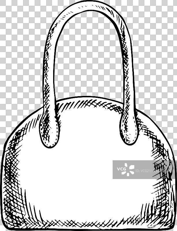 女士的手提包，黑白图形图片素材
