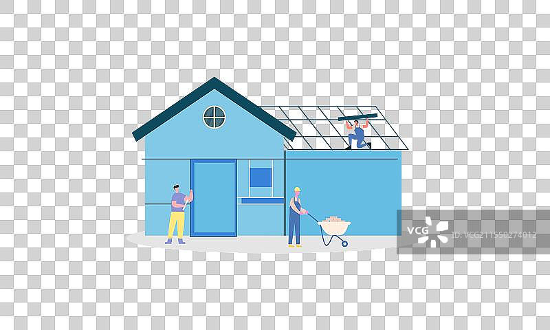 建筑工地上建房过程图片素材