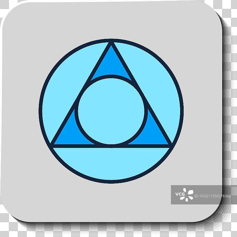 填充轮廓三角形数学图标孤立于图片素材