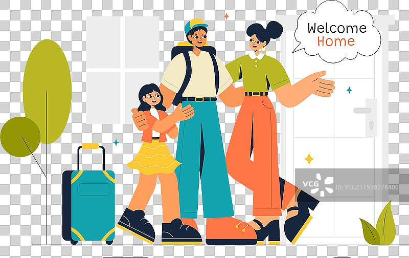 返乡时刻，充满欢愉的重聚瞬间图片素材