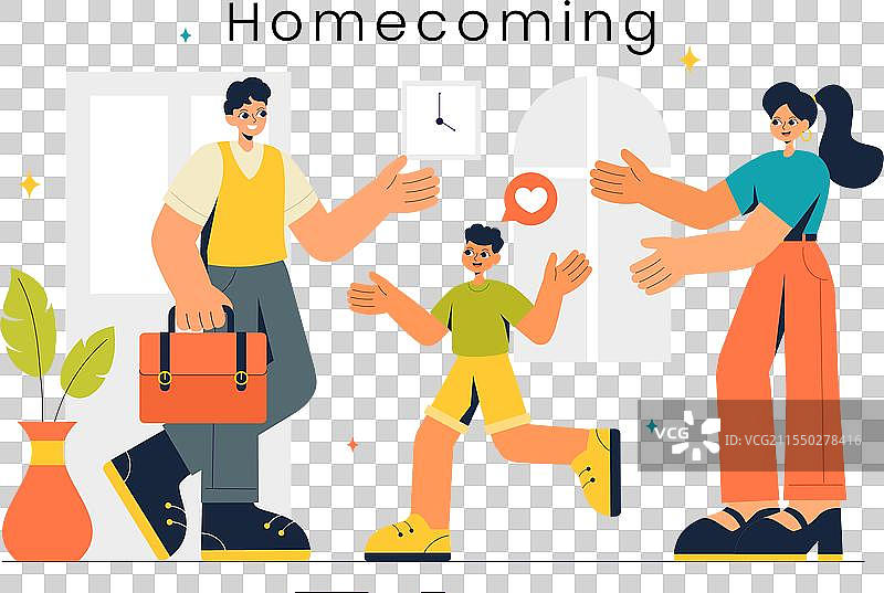 返乡时刻，充满欢愉的重聚瞬间图片素材