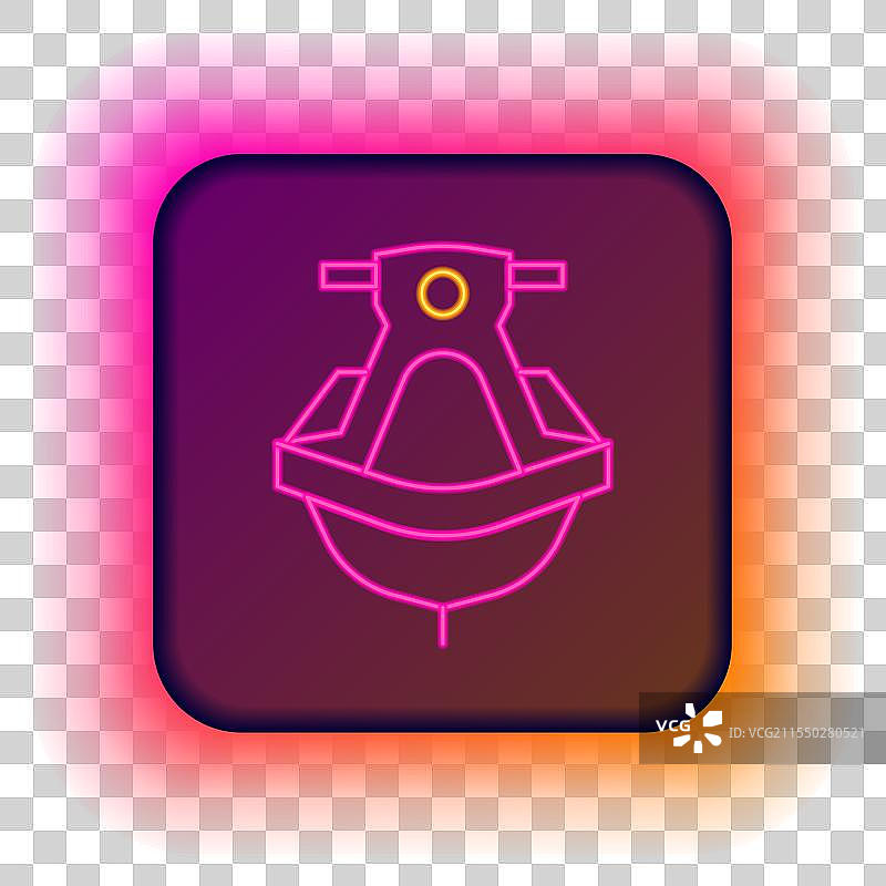 黑色背景上的发光霓虹线喷气滑水摩托图标图片素材