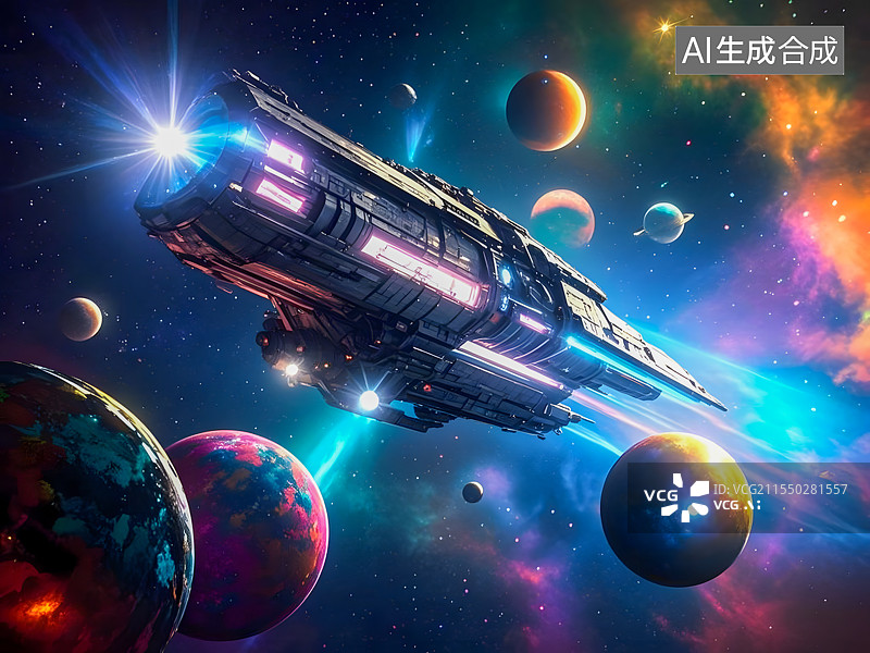 【AI数字艺术】星际穿梭：未来科技宇宙奇观图片素材