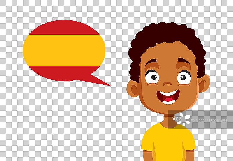 快乐的男孩说西班牙语图片素材