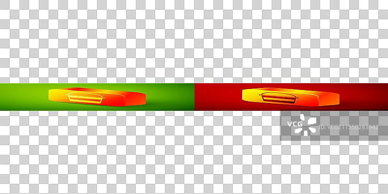 等距消防桶图标，背景为绿色图片素材