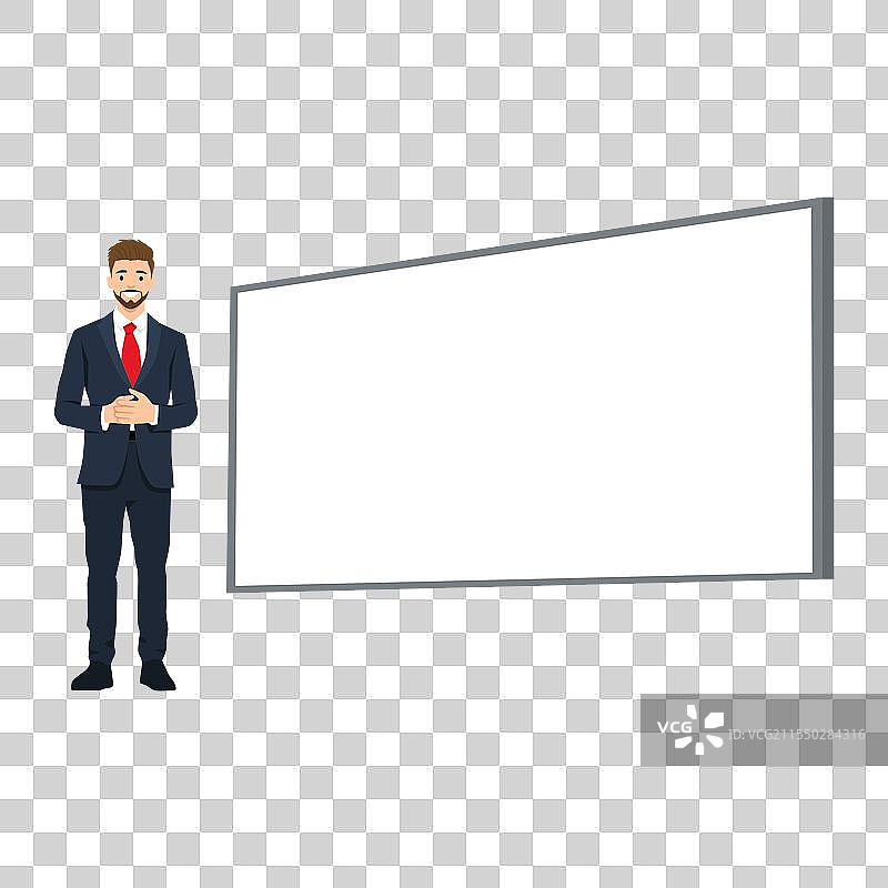 年轻男新闻主播正在播报新闻图片素材