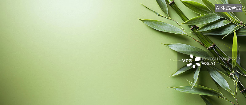 【AI数字艺术】绿色竹叶背景图片素材