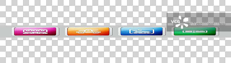 设置线路的客运列车车厢，手推车或轨道车图片素材