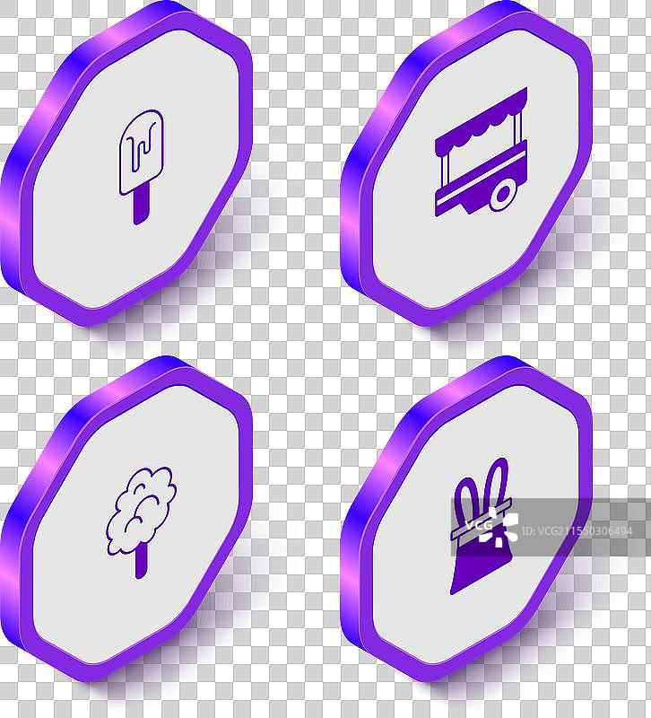 等距冰淇淋快餐车图片素材