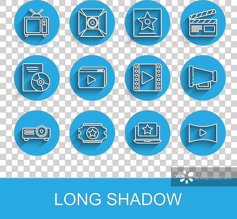 电影放映机票务线条图片素材