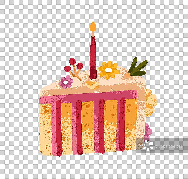 生日蛋糕切片节日甜点图片素材