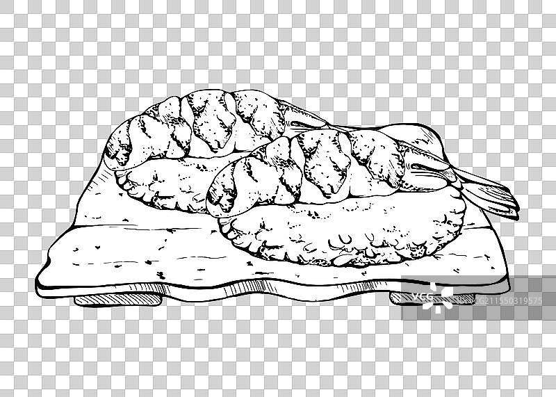 日式料理握寿司套餐盛放在陶瓷盘上图片素材