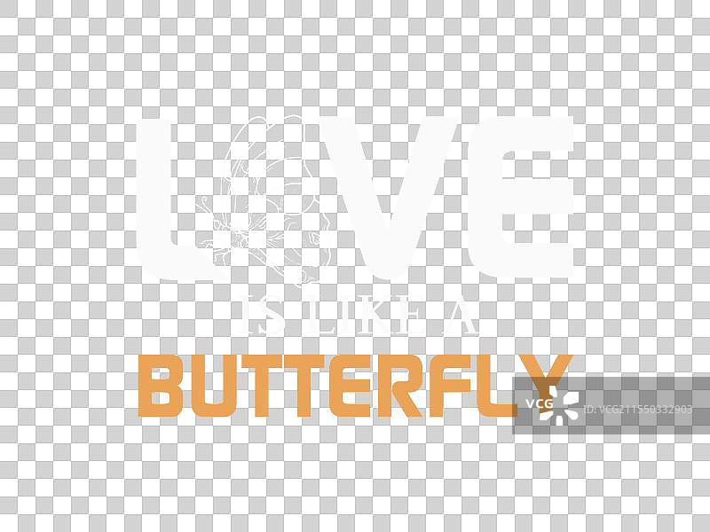 爱就像蝴蝶的T恤设计图片素材