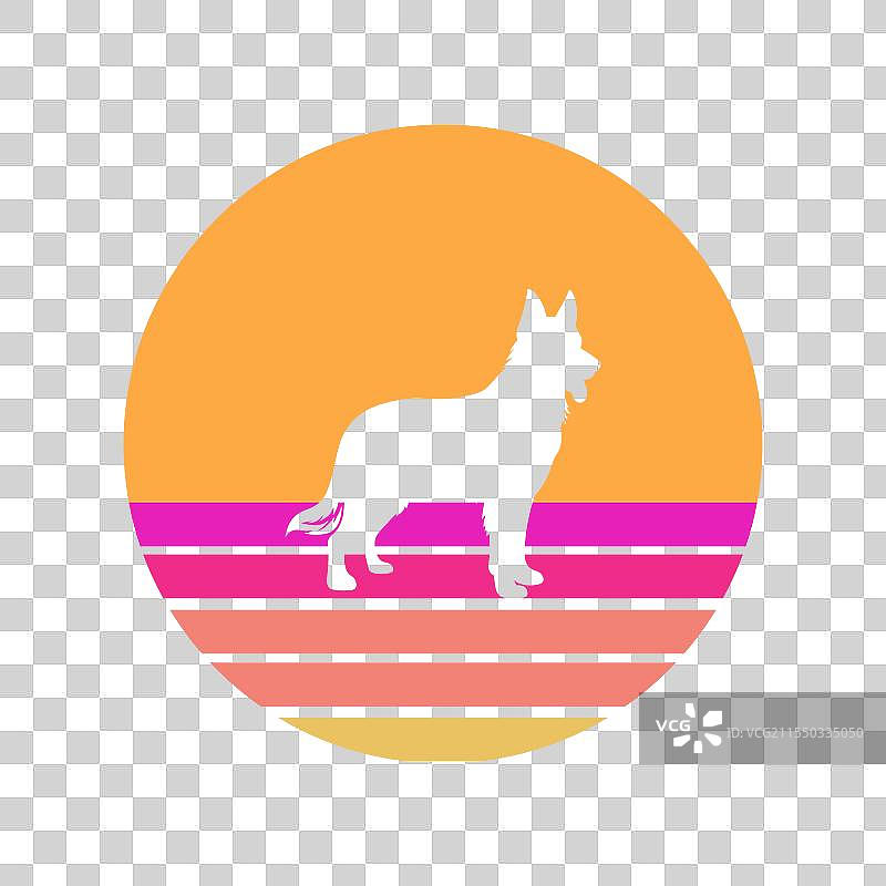 复古德国牧羊犬爱心图像图片素材