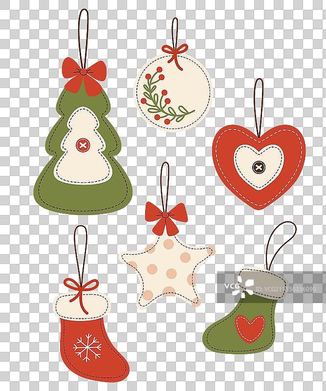 复古手工缝制的圣诞玩具图片素材