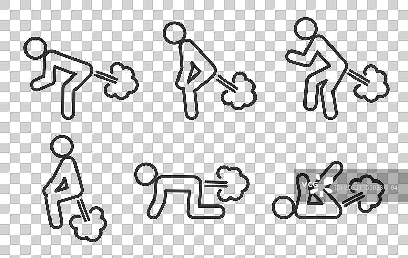 放屁的小人图标符号幽默放屁效果图片素材