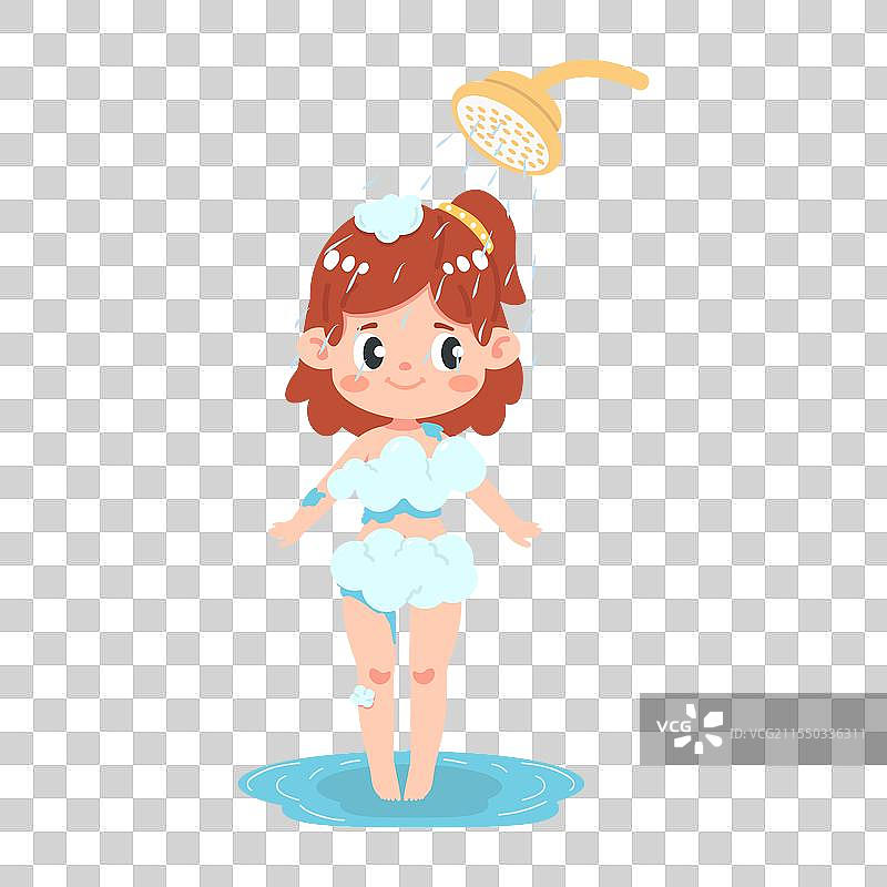 女孩在洗澡的身体图片素材