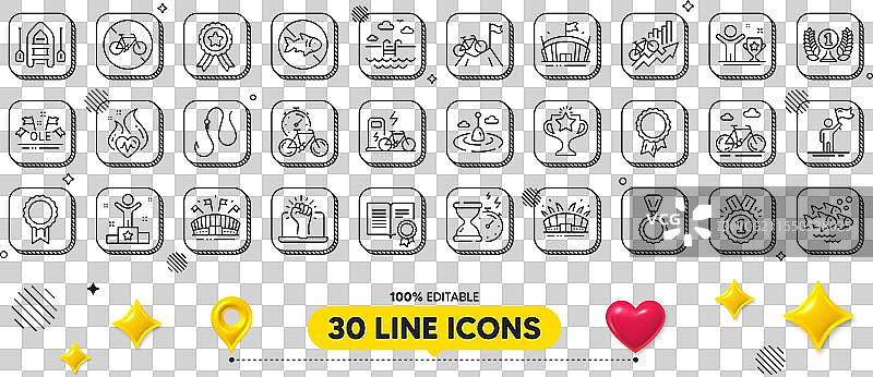 游泳池中的有氧训练和获胜线图片素材