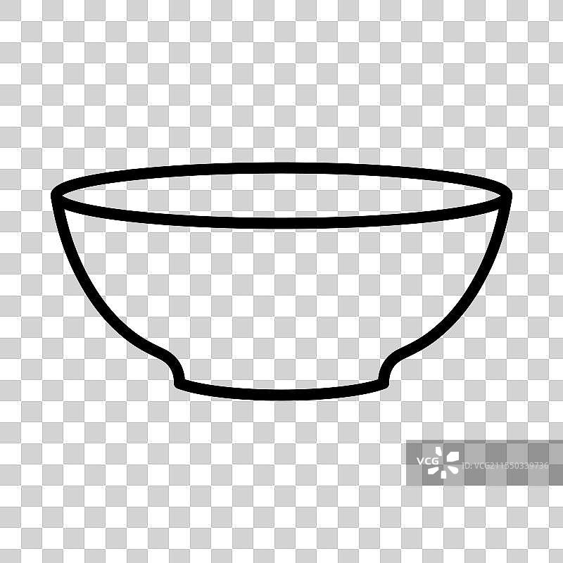空碗图标，沙拉碗，白色背景孤立图片素材