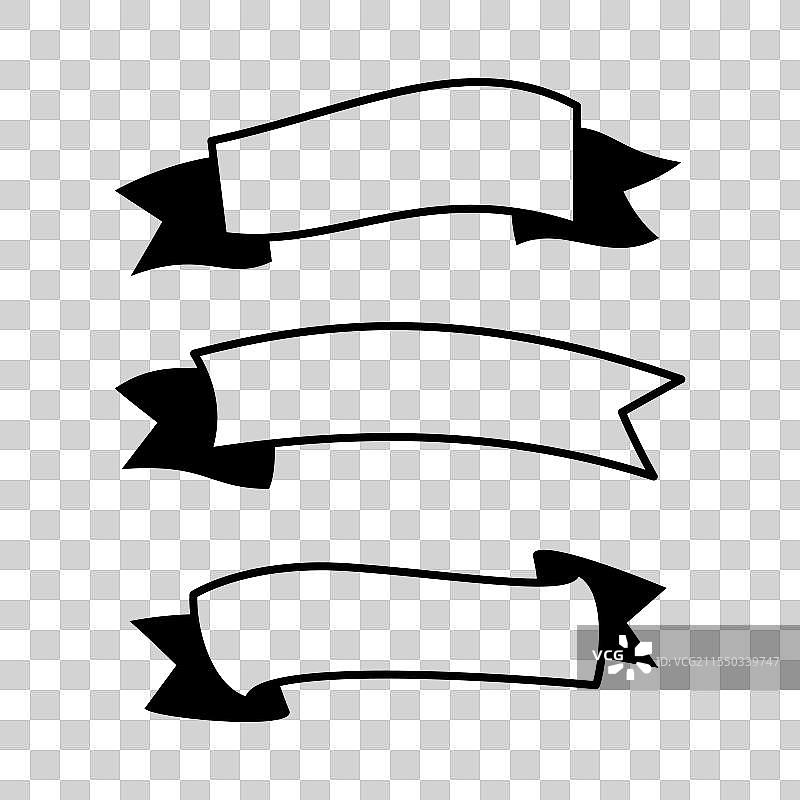 一组丝带和标签 - 设计元素图片素材