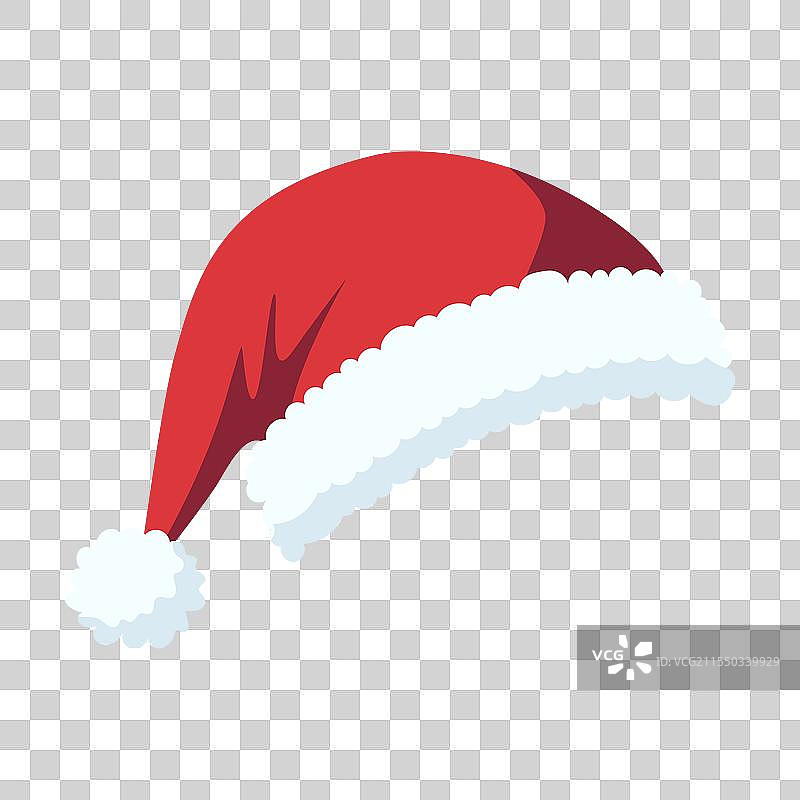 新款圣诞老人帽子，孤立在白色背景上图片素材