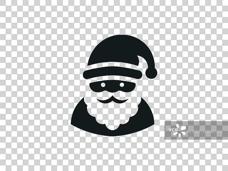 圣诞老人头部轮廓 圣诞老人面孔图标图片素材