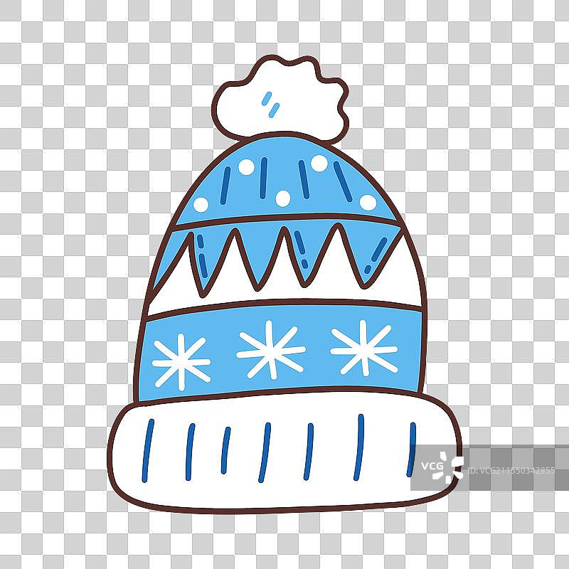 冬季温暖的蓝色帽子在白色背景上图片素材