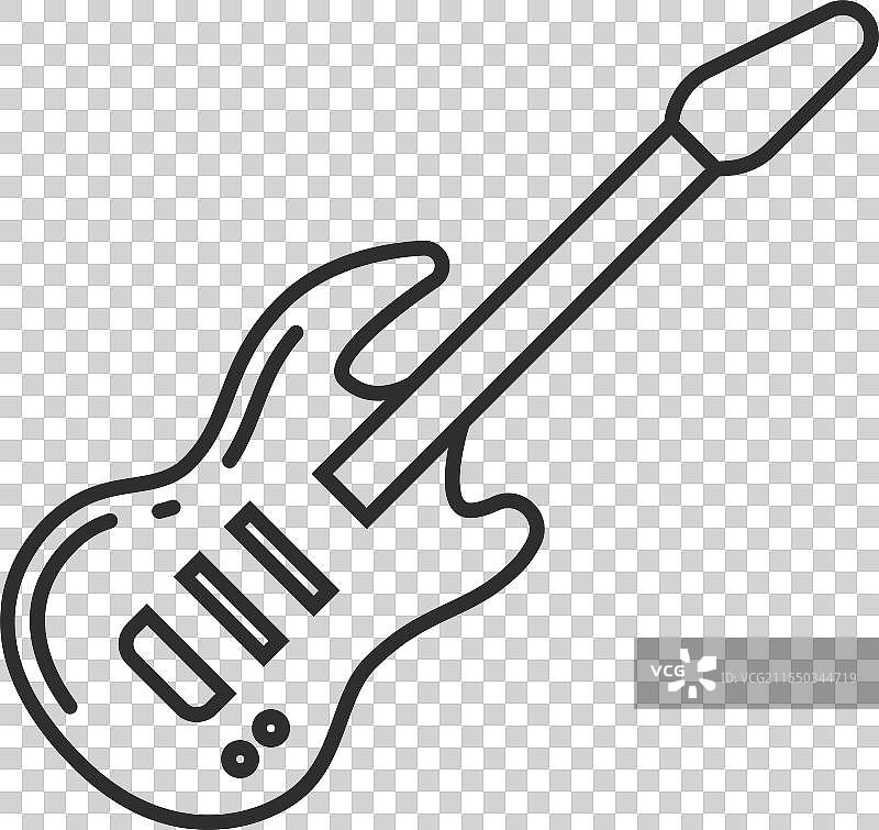 电吉他线条图标摇滚明星乐器图片素材