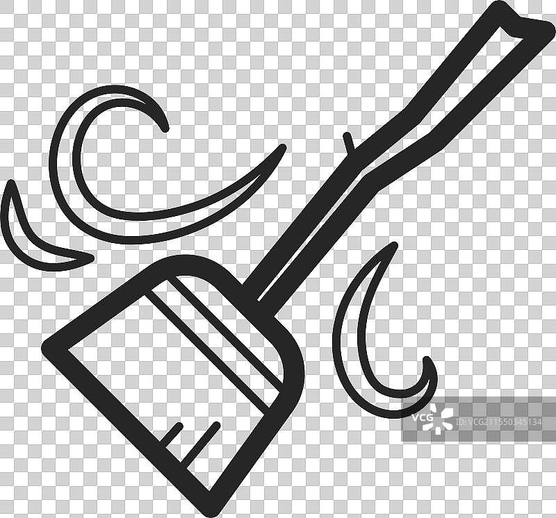 扫帚线条图标 清洁复古工具图片素材