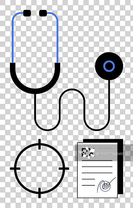 听诊器目标聚焦符号和一个图片素材