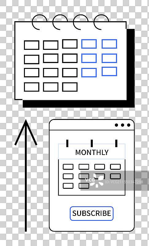 数字日历设置用于月度订阅图片素材