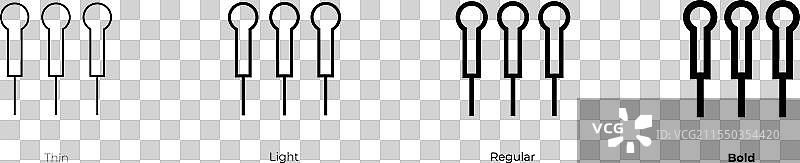 针灸图标，细体、常规体和粗体图片素材