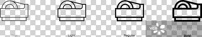 胶带图标，细款、常规款和粗款图片素材