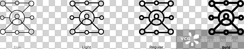 联盟营销图标，细线，常规和图片素材