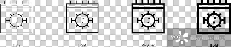 艾滋病图标，细体、常规体和粗体风格图片素材