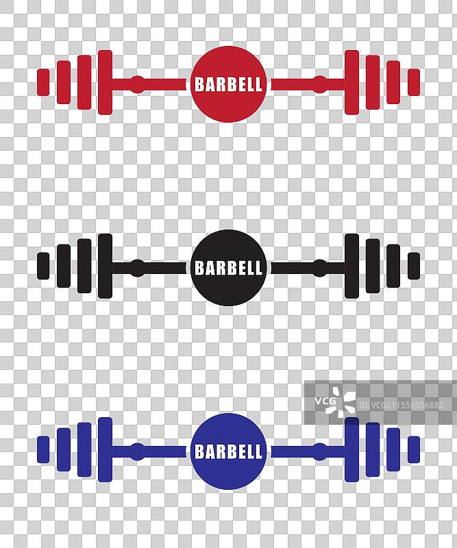 杠铃标志设计概念 健身房健身标志图片素材