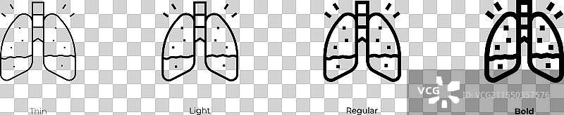 过敏图标，细体、常规体和粗体风格图片素材