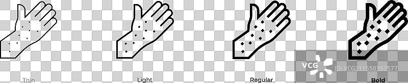 过敏图标，细体、常规体和粗体风格图片素材