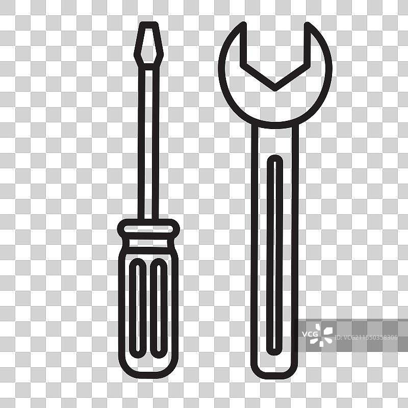 修理线条图标工具图标符号孤立图片素材